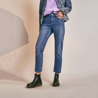 BDG + Axyl Mid Vintage Blue Slim-Straight Jeans