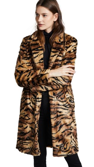 Vilshenko + Faye Faux Fur Tiger Coat