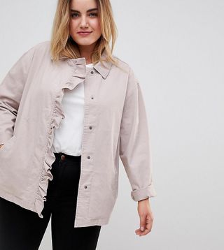 ASOS Curve + Shacket With Frill Detail