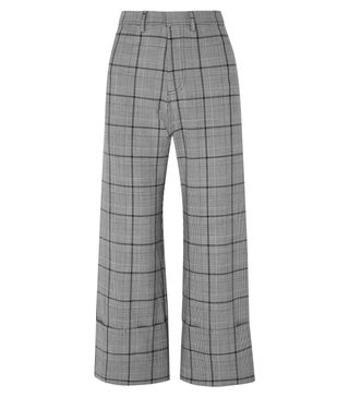 Sea + Bacall Cropped Checked Woven Wide-Leg Pants
