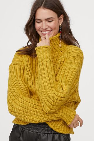 H&M + Rib-Knit Turtleneck Sweater