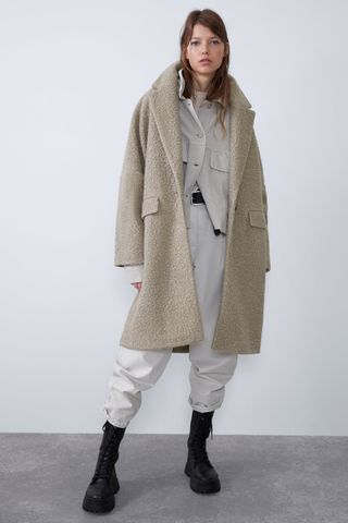 Zara + Oversized Bouclé Coat