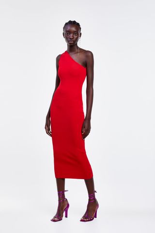Zara + Asymmetrical Slip Dress