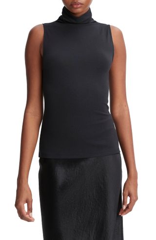 Vince + Sleeveless Turtleneck Knit Top