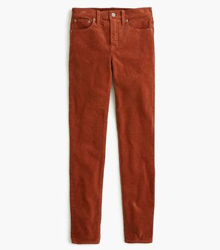 J.Crew + 9 Inch High-Rise Toothpick Jeans in Garment-Dyed Corduroy