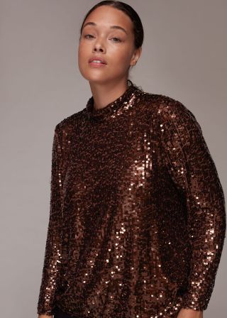 Whistles + High-Neck Sequin Top