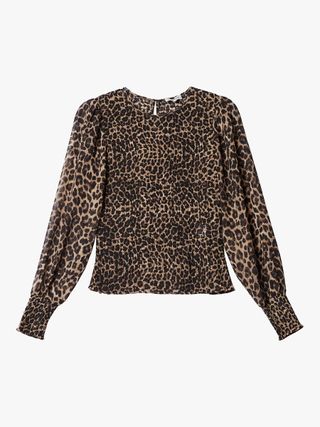 Albaray + Leopard Print Shirred Top