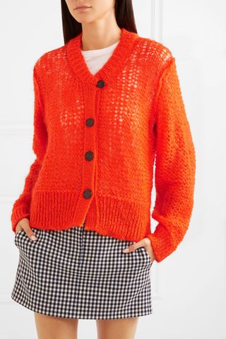 Sonia Rykiel + Open-knit Mohair-blend Cardigan