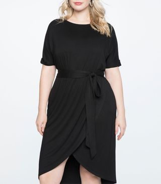 Eloquii + Belted Short Sleeve Wrap Dress