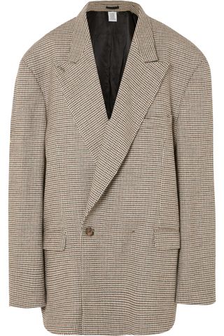 Vetements + Oversized Houndstooth Double-Breasted Tweed Blazer