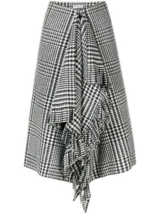 Balenciaga + Houndstooth Asymmetric Skirt