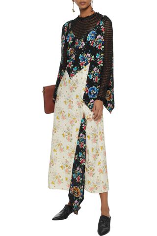 Christopher Kane + Embellished Floral-Print Crepe Maxi Dress
