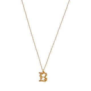 Alex Monroe + Gold-Plated Floral Letter Alphabet Necklace