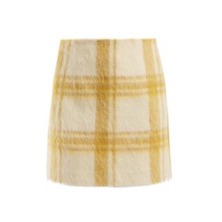 Alexachung + Checked Wool-Blend Mini Skirt
