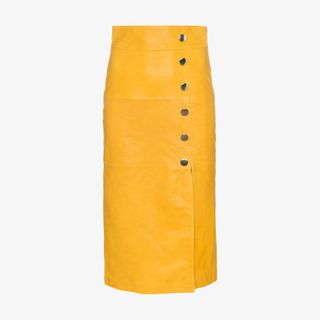 Skiim + High-Waisted Pencil Leather Pencil Skirt