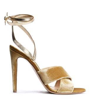 Gianvito Rossi + Crissy Leather and Velvet Sandals