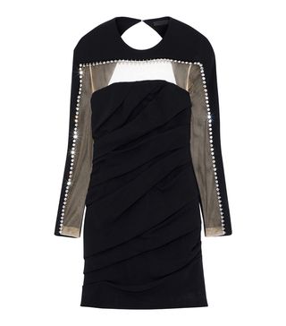 Alexander Wang + Tulle-Paneled Crystal-Embellished Dress