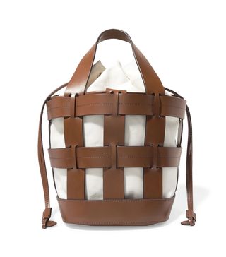 Trademark + Cooper Caged Leather And Canvas Tote
