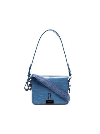 Off-White + Blue Cocco Leather Shoulder Bag