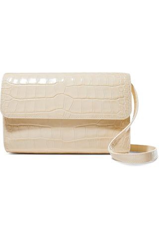 By Far + Cross-Over Croc-Effect Leather Shoulder Bag