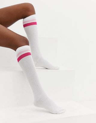 ASOS Design + Striped Knee-High Socks