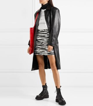 We11done + Belted Faux Leather Coat
