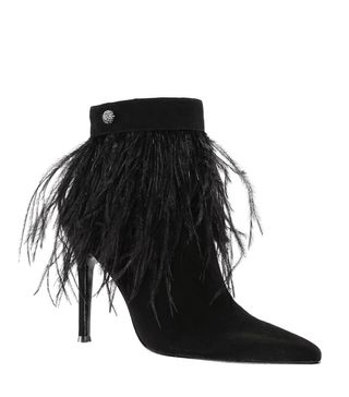 Nina + Danella Suede Feather Dress Booties