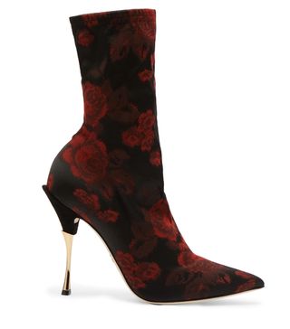 Dolce & Gabbana + Rose Jacquard Sock Ankle Boots