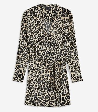 Topshop + Animal-Print Pyjama Shirtdress