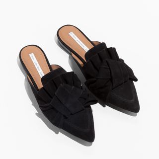 & Other Stories + Pleat Knot Suede Slip Ons