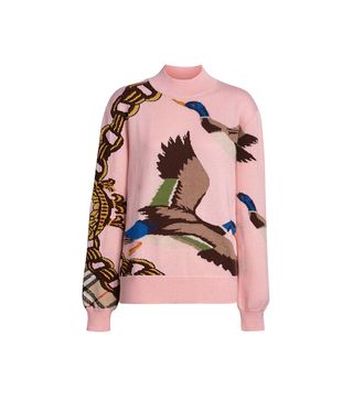Burberry + Deckers Intarsia Duck Cotton Blend Sweater