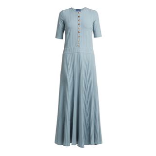 Albus Lumen + Azul Ribbed Cotton-Blend Maxi Dress