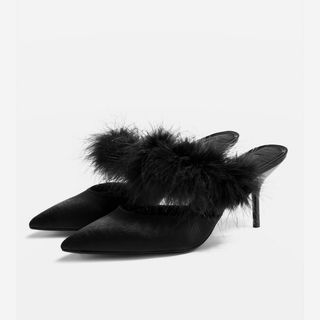 Topshop + Jingle Feather Mules
