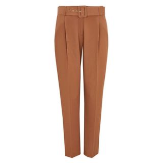 Wallis + Camel Belted Tapered Trouser