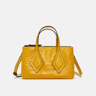 Zara + Embossed Bag with Clasp
