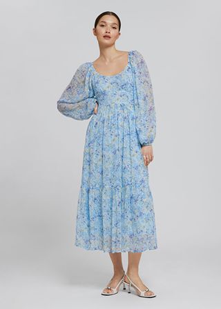 & Other Stories + Scoop-Neck Chiffon Midi Dress