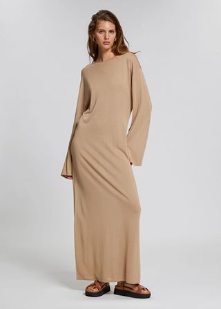& Other Stories + Knitted Boat Neck Midi Dress