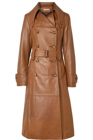 Michael Kors + Belted Leather Trench Coat