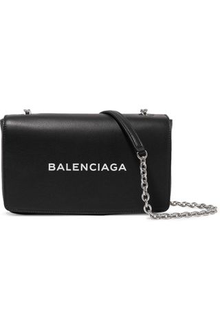 Balenciaga + Everyday Printed Leather Shoulder Bag