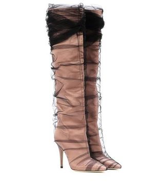 Jimmy Choo x Off-White + Elisabeth 100 Tulle and Satin Boots
