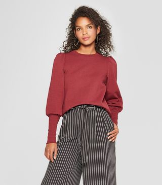 Who What Wear x Target + Long Puff Sleeve Crew Neck Sweater