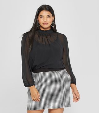 Who What Wear x Target + Long Balloon Sleeve Victorian Blouse