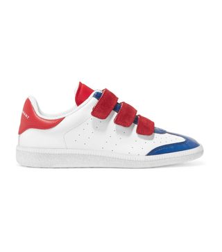 Isabel Marant + Beth Suede-Trimmed Color-Block Leather Sneakers