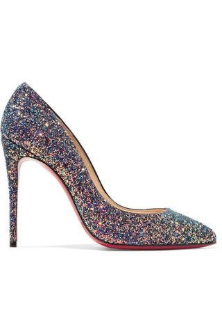 Christian Louboutin + Pigalle Follies 100 Glittered Leather Pumps