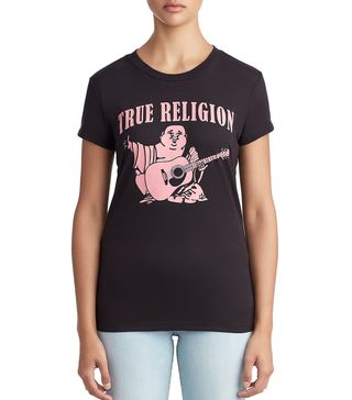 True Religion + Classic Buddha Logo Graphic Tee for Breast Cancer