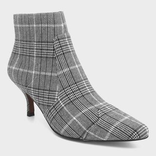 Who What Wear x Target + Delilah Plaid Heeled Ankle Fashion Boots