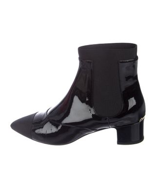 Chanel + Patent Leather Booties