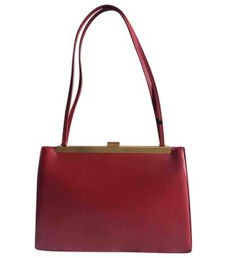 Céline + Clasp Leather Handbag