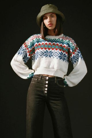 Urban Renewal + Remade Fair Isle Cropped Sweater