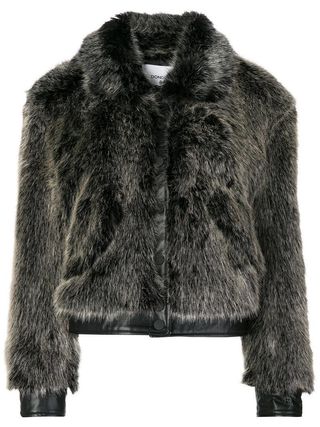 Dondup + Single Breasted Faux-Fur Jacket